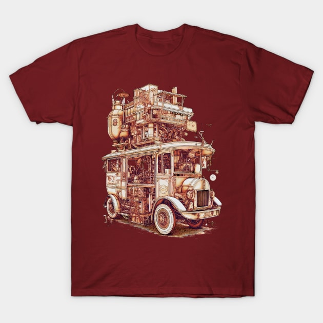 Dieselpunk Ice Cream Truck T-Shirt by entwithanaxe